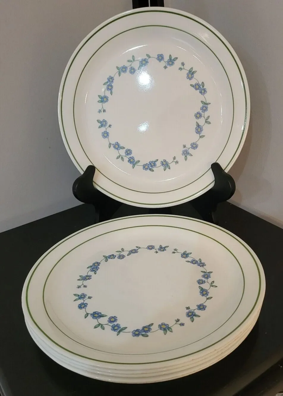 Vintage Corelle Original Forget Me Not Lunch / Salad Plates 8 5/8